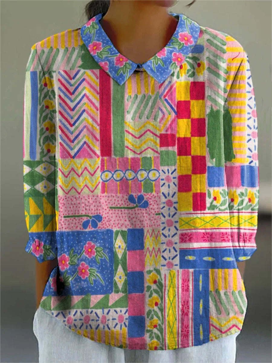 Linen Multi Pattern Shirt