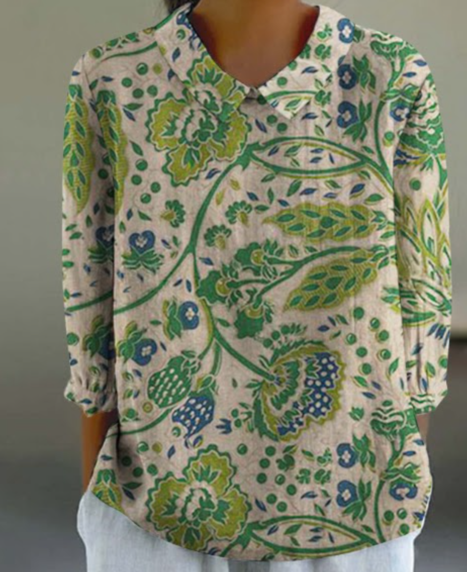 Verdant Whisper Linen Shirt